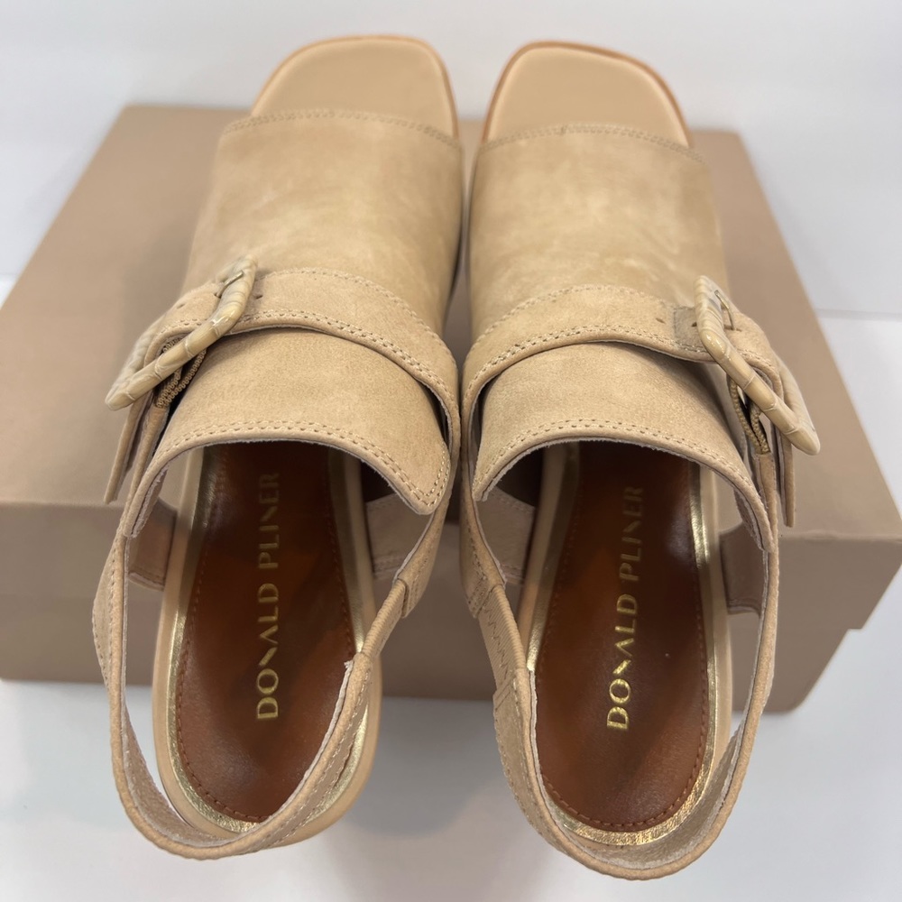 DONALD PLINER💯LADIES SAND COLOR OPEN TOE HALF BOOT. SIZE 10 MEDIUM - Picture 13 of 16